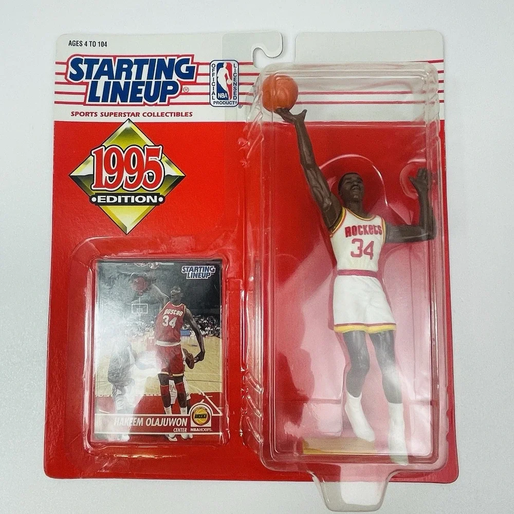 1995 Kenner NBA Starting Lineup Hakeem Olajuwon Houston Rockets Figure w Card